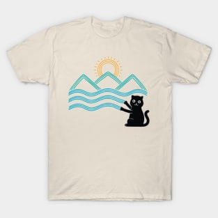 Cat drawing landscape T-Shirt